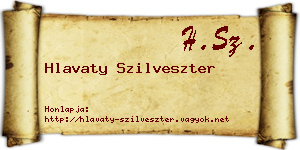 Hlavaty Szilveszter névjegykártya
